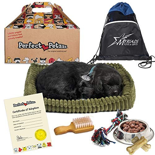 Petzzz Black Lab Breathing Puppy in Dog Bed 5519712 for sale online 